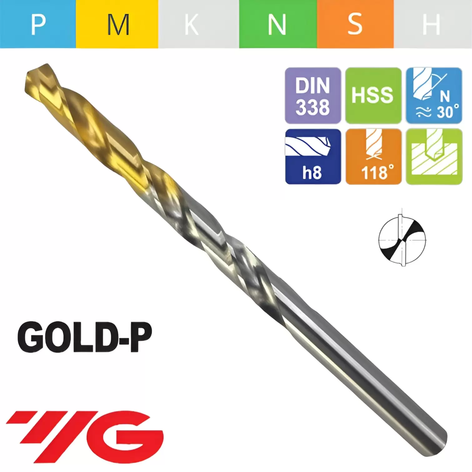 Twist Drill 1.30mm DIN 338 HSS GOLD-P Coated (YG-1)